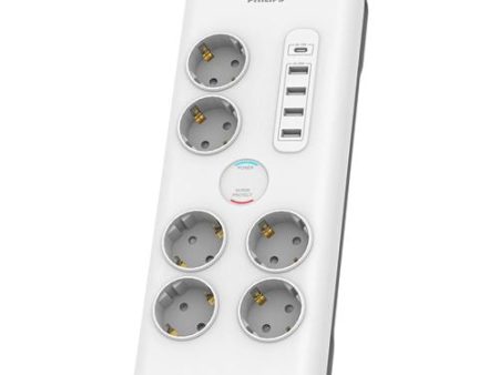 Extensão Elétrica Philips 6 Tomadas + 4 USB-A + USB-C - Branco Online