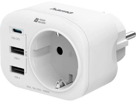 Adaptador de Tomada Hama 2x USB-A 1x USB-C (223342) Online Hot Sale